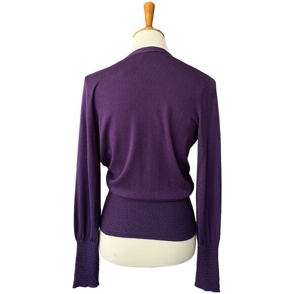 NWT Ann Taylor Purple Faux Wrap V-Neck Sweater Workwear Classiccore Size XS - Picture 4 of 6